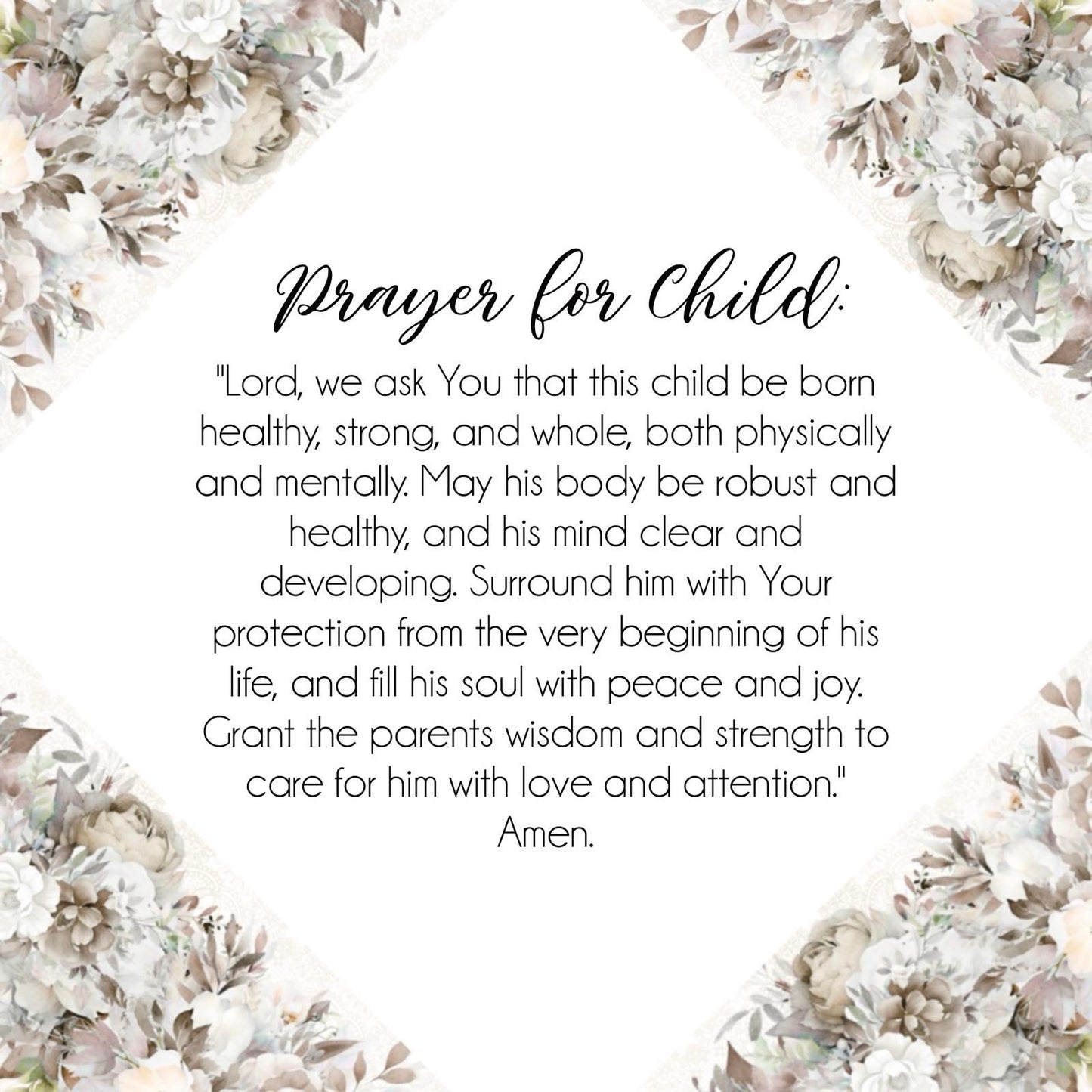 Baby Shower Prayer Cards