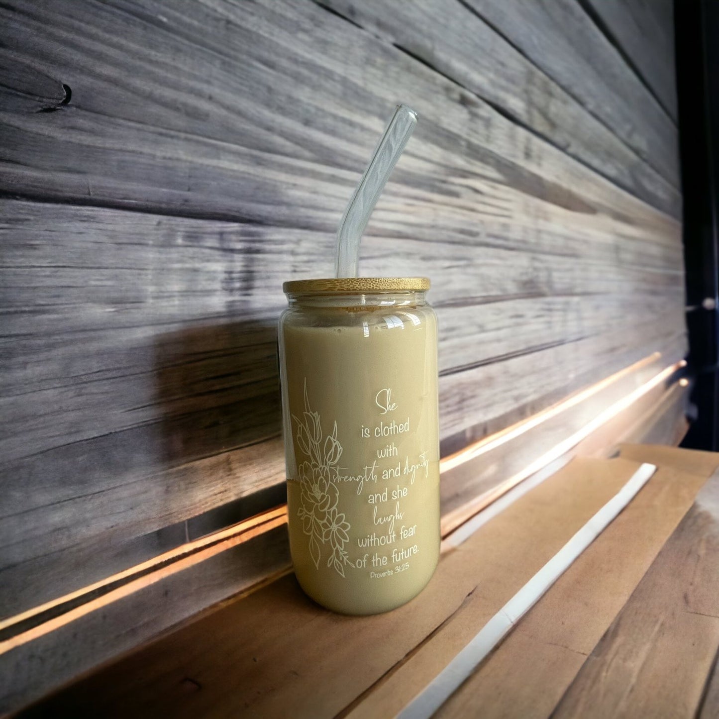 Glass Tumbler with Bible Verse