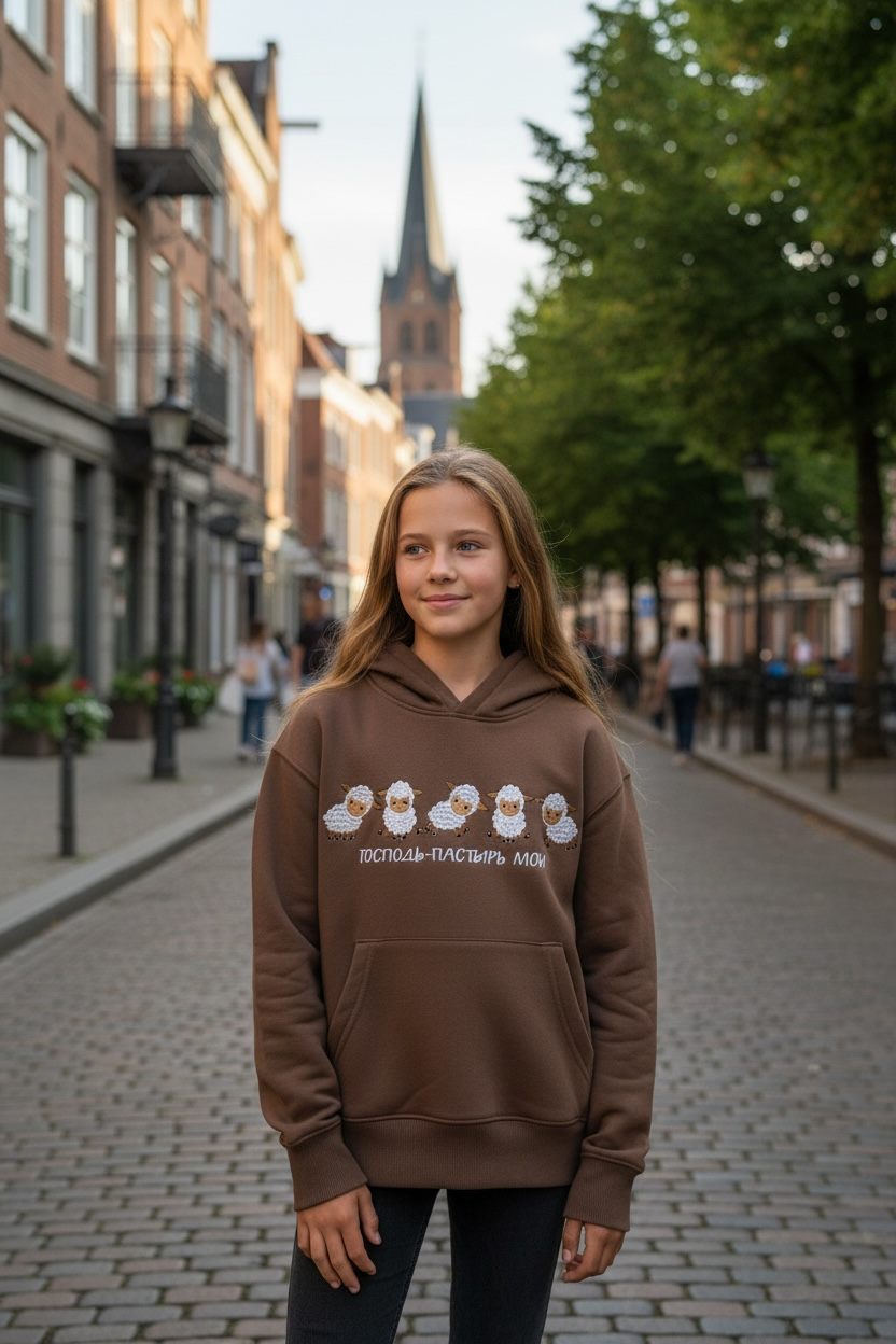 Детское Худи с Вышивкой-Господь Пастырь Мой