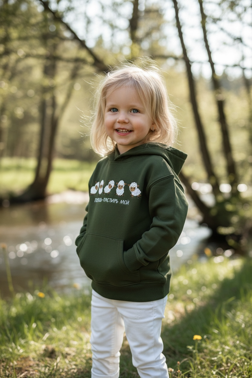 Детское Худи с Вышивкой-Господь Пастырь Мой