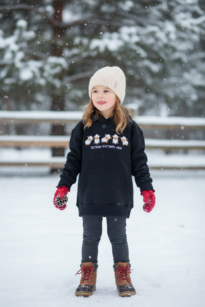 Детское Худи с Вышивкой-Господь Пастырь Мой