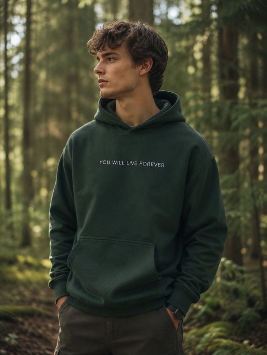 Embroidered Hoodie-You Will Live Forever