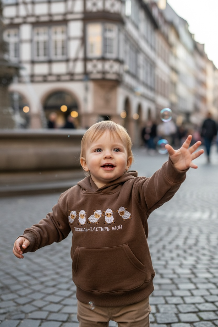 Детское Худи с Вышивкой-Господь Пастырь Мой