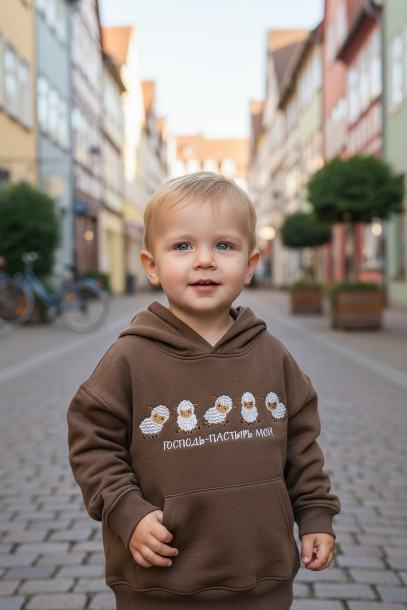 Детское Худи с Вышивкой-Господь Пастырь Мой